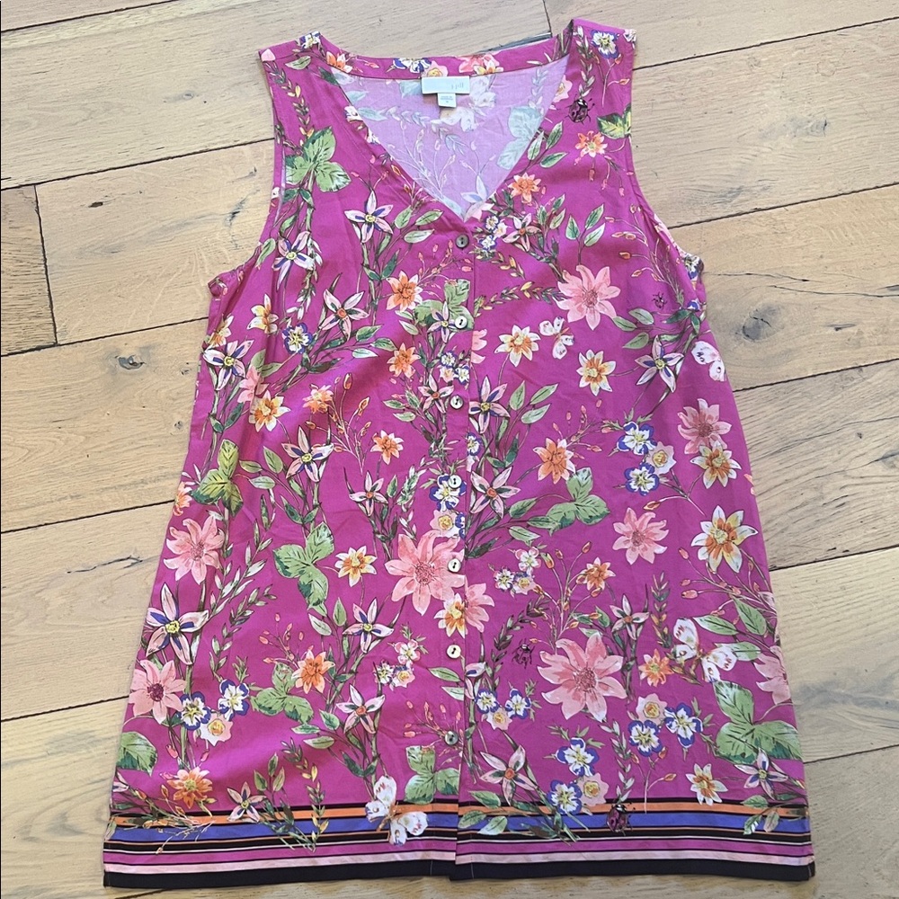 J. Jill Pink Floral Blouse, medium